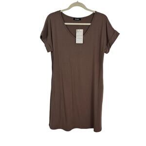 LOUNGECORE BTFBM Shirt Dress – Casual Bump Friendly Stretch – Size M NWT